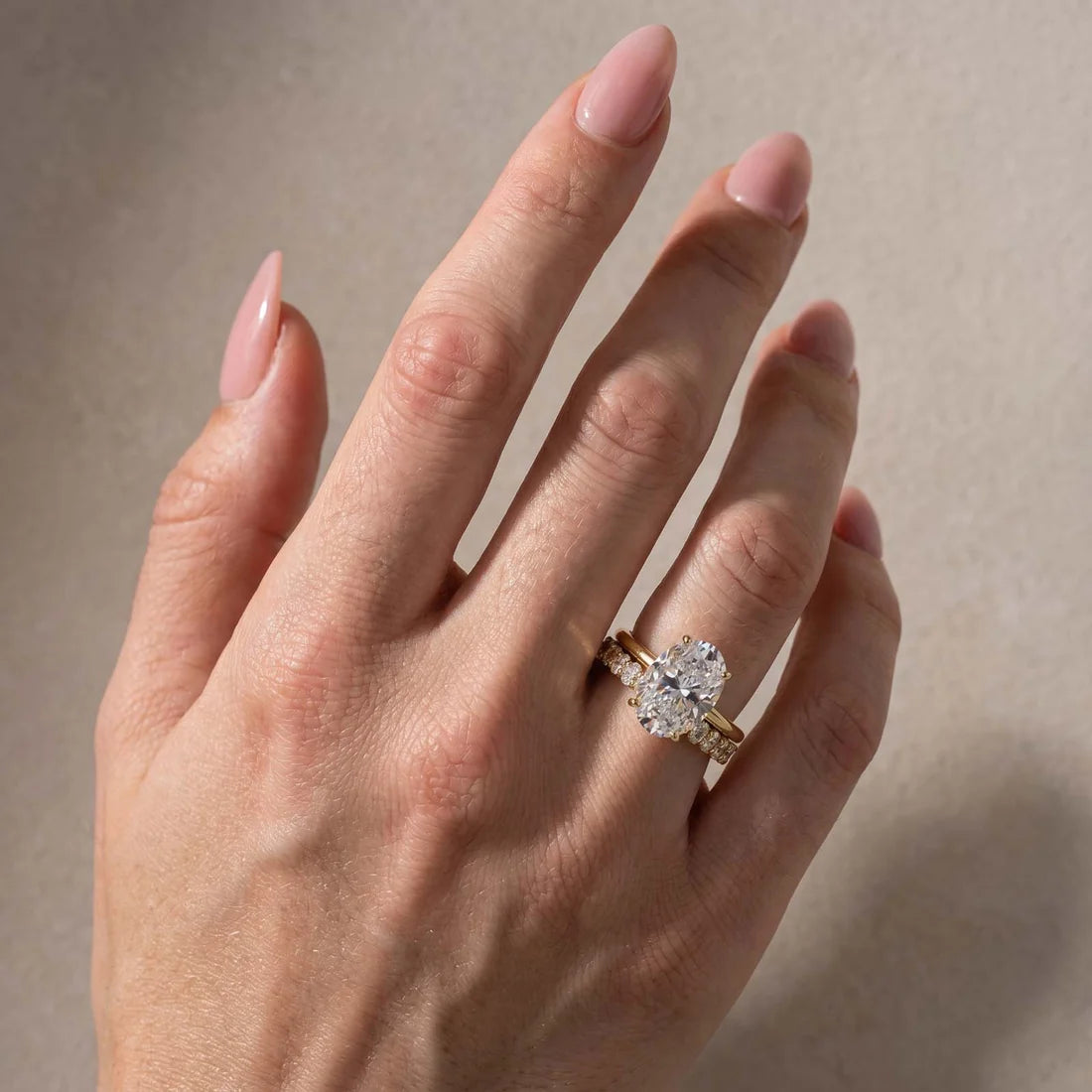 Oval Cut 2PC Wedding Ring Set