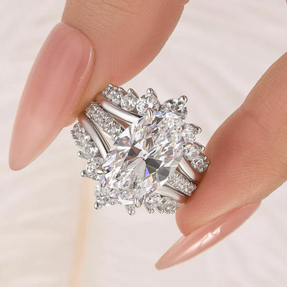 Classic Oval Cut Bridal Ring Set