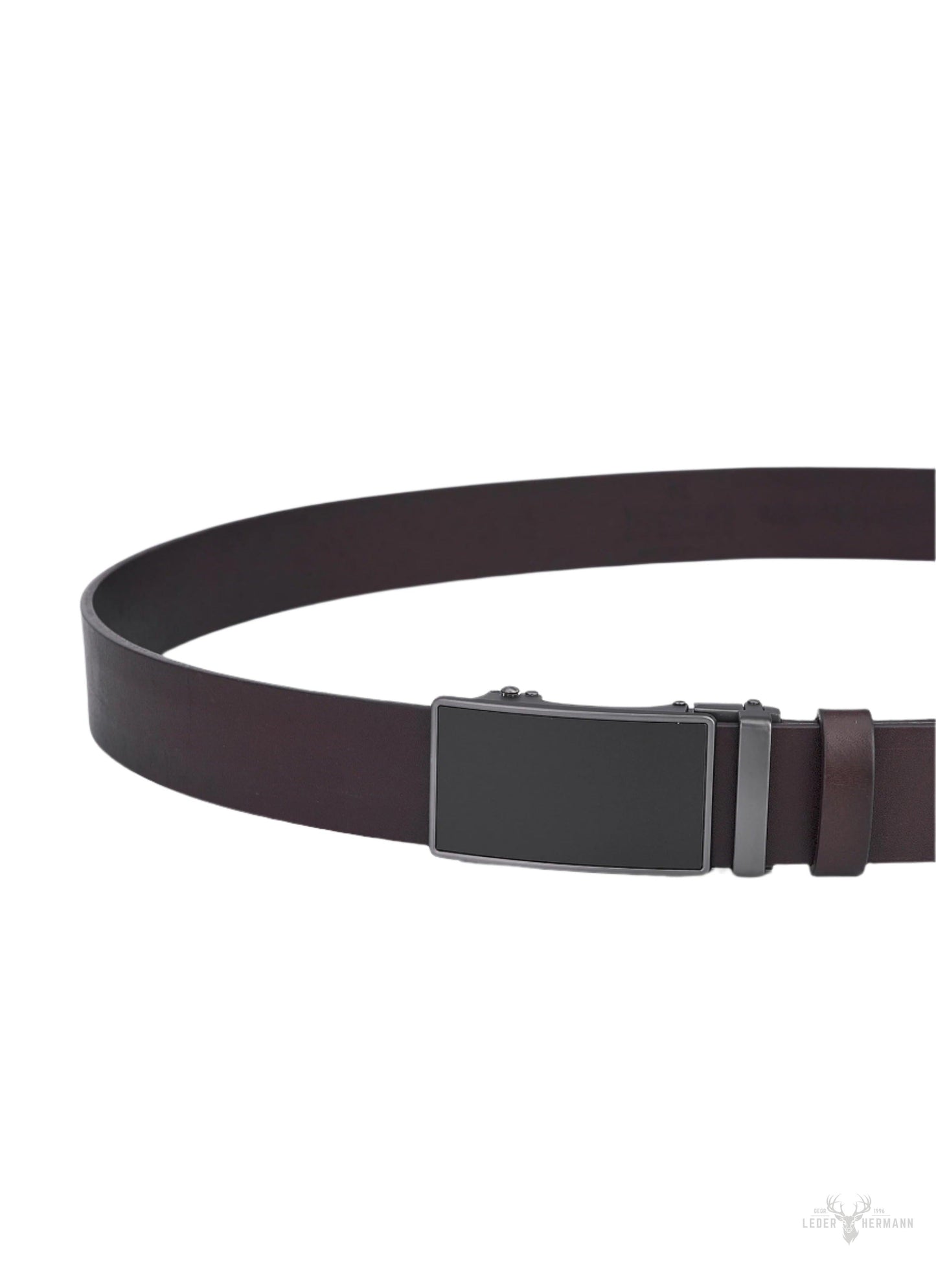 2-piece waist belt set with automatic buckle - black & brown