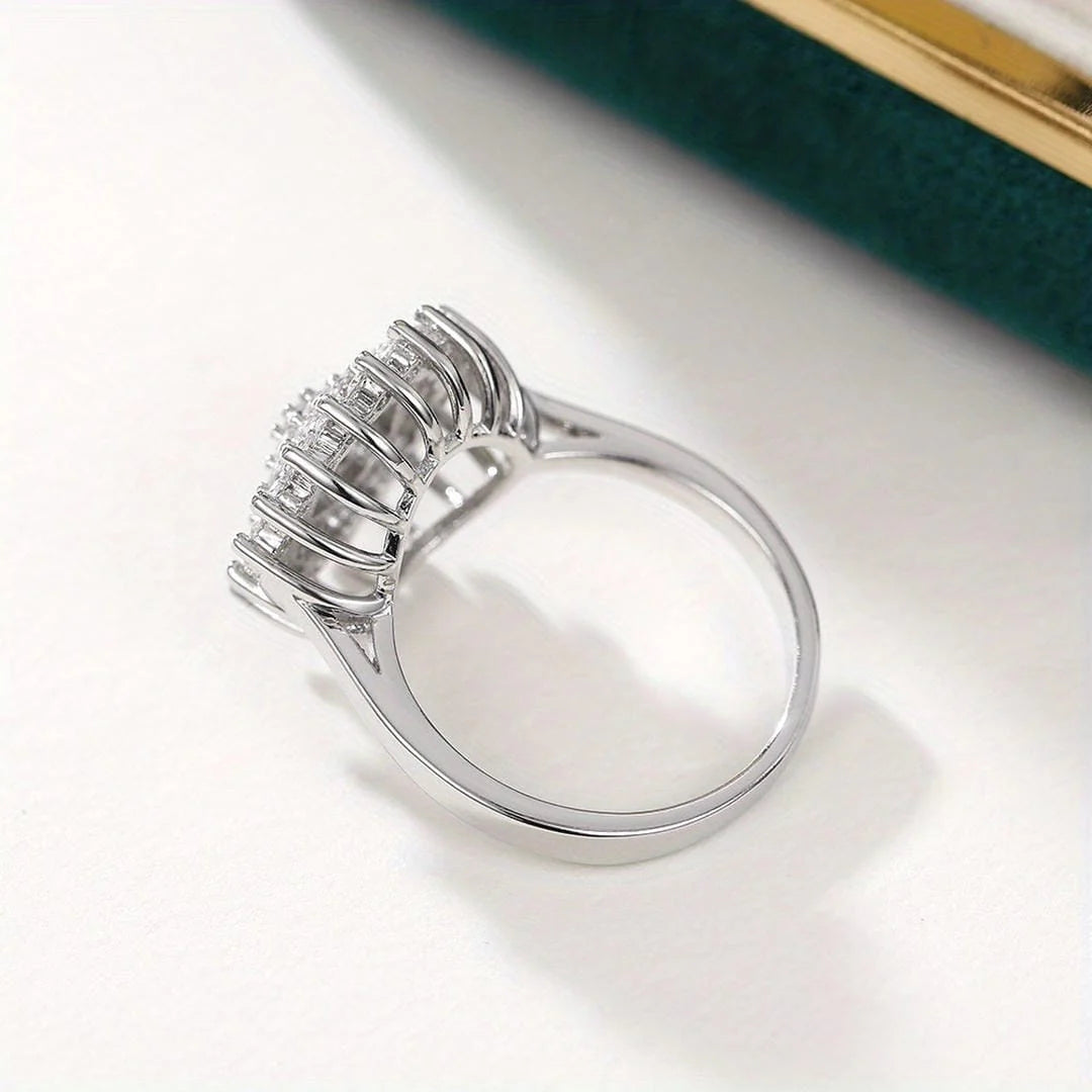 Crystals Cluster Halo Statement Ring
