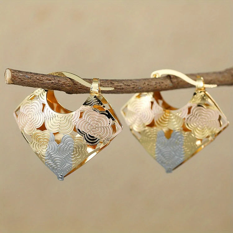Vintage Heart Shape Hoop Copper Earrings