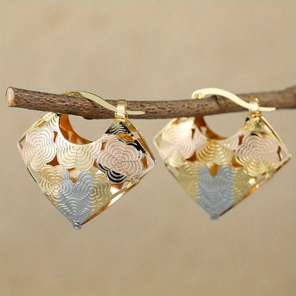 Vintage Heart Shape Hoop Copper Earrings