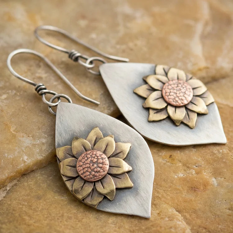 Vintage Sunflower Earrings