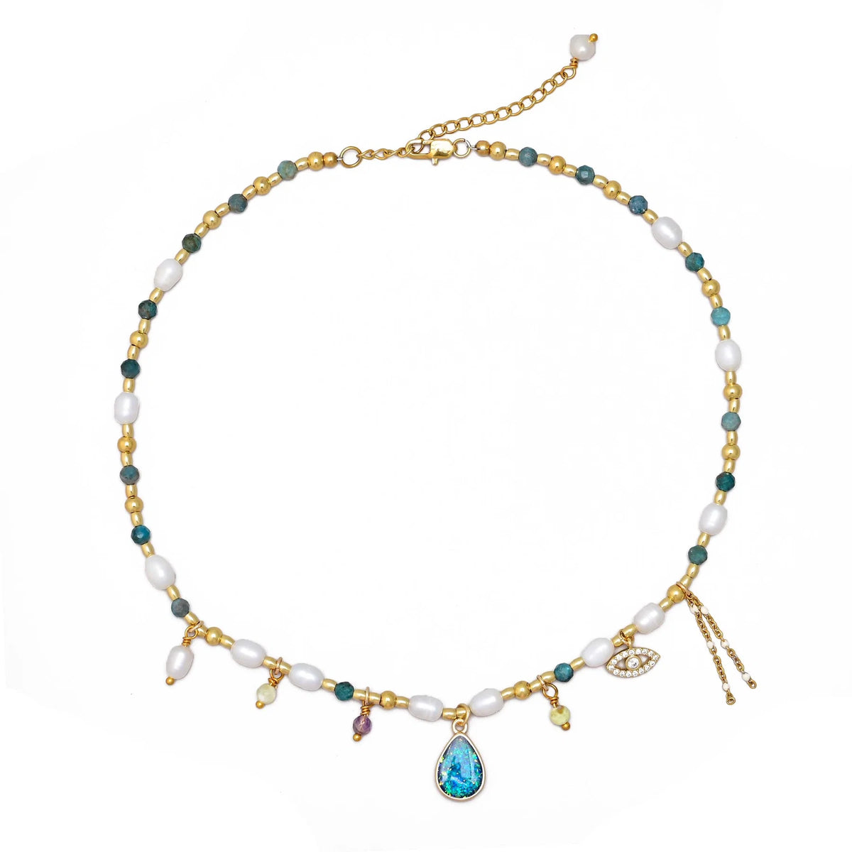 Intense Opal & Pearl Necklace