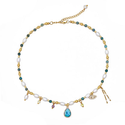 Intense Opal & Pearl Necklace