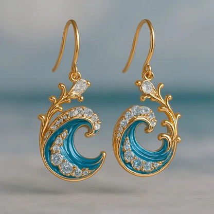 Fashionable Golden Wave Earrings
