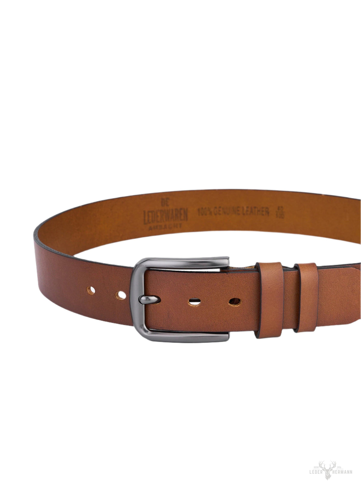 Cognac Round Leather Belt