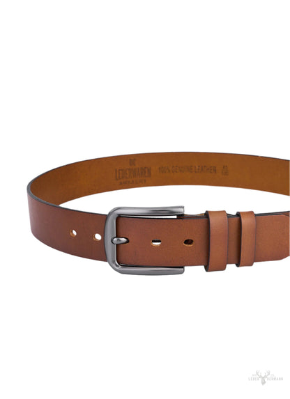 Cognac Round Leather Belt