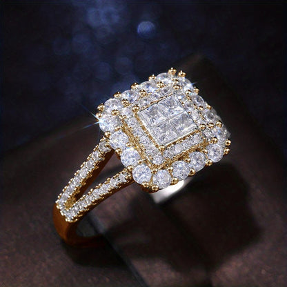 Square Shape Zirconia Wedding Ring