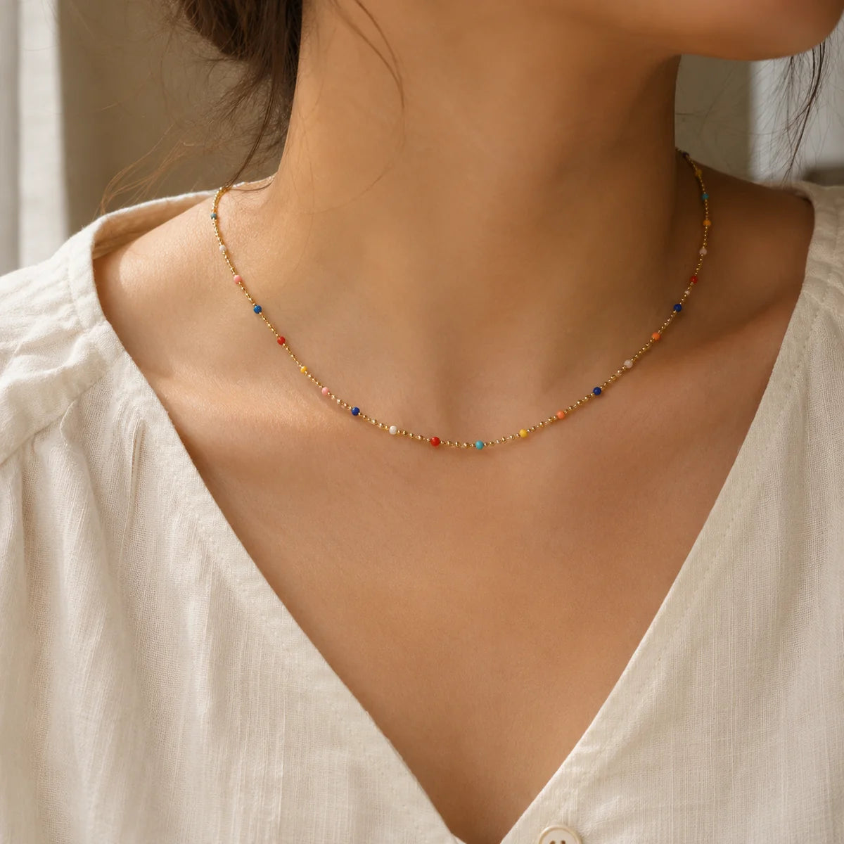 Colorburst Delicate Choker Necklace