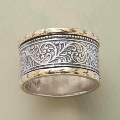 Vintage Bohemian Two Tone Golden & Silver Ring
