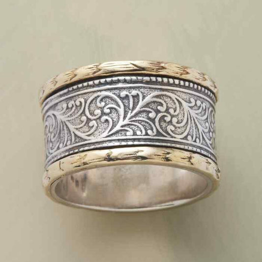 Vintage Bohemian Two Tone Golden & Silver Ring