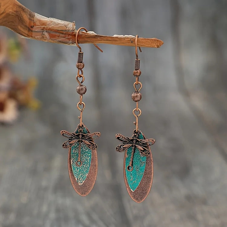 Vintage Bohemian Dragonfly Dangle Earrings
