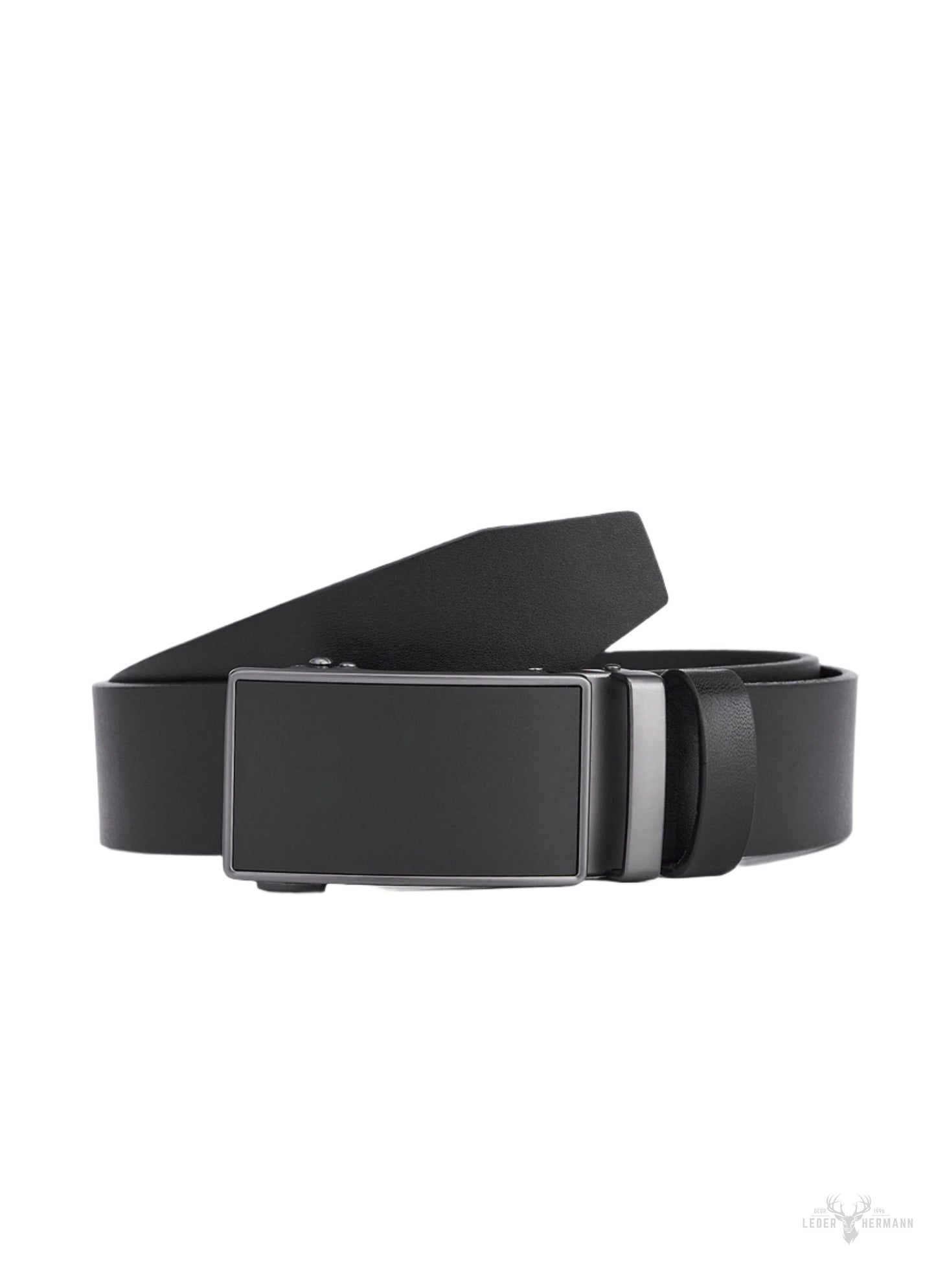 2-piece waist belt set with automatic buckle - black & brown