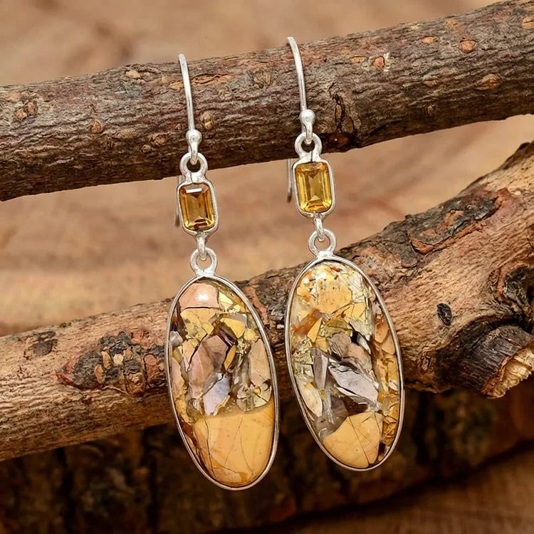 Retro Colored Glass Earrings