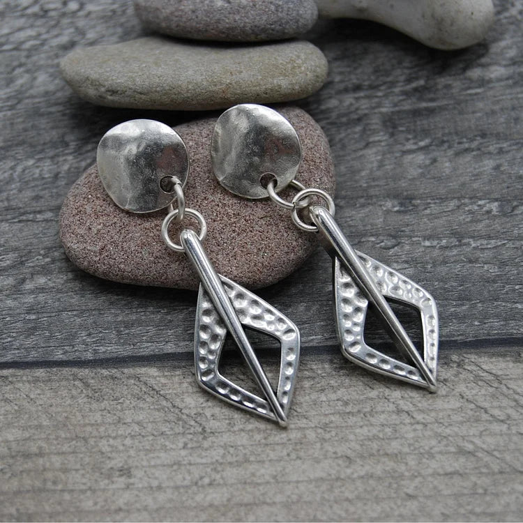 Vintage Exaggerated Hippie Silver Earrings