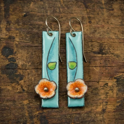 Floral Enamel Earrings
