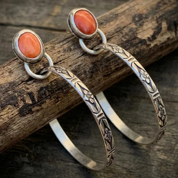 Boho Vintage Onyx Earrings