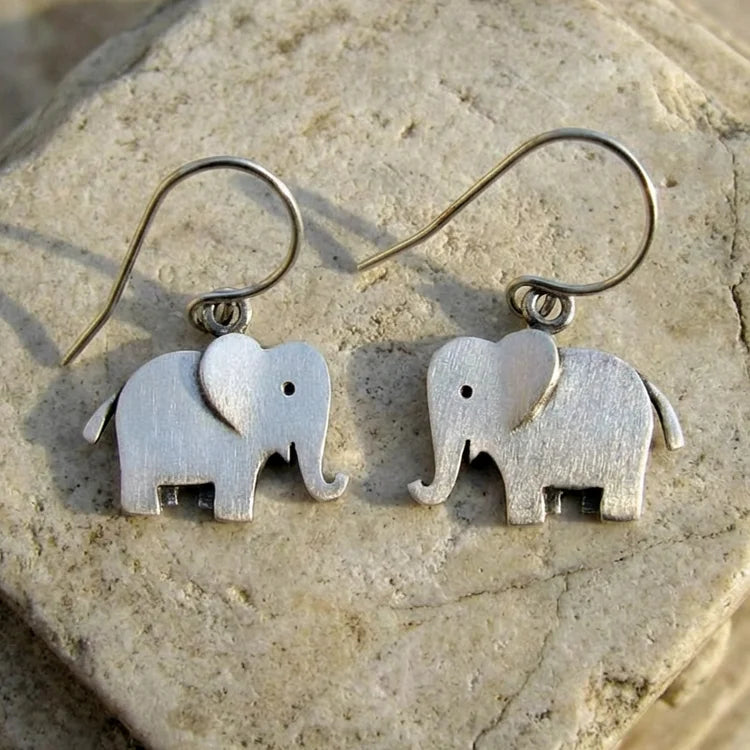 Vintage Boho Elephant Earrings