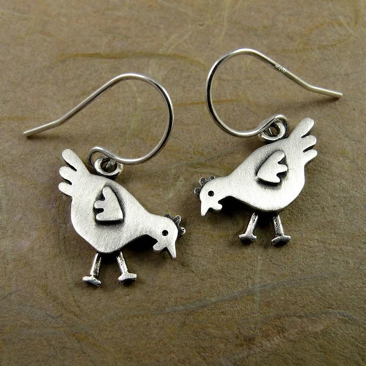 Vintage Chicken Earrings