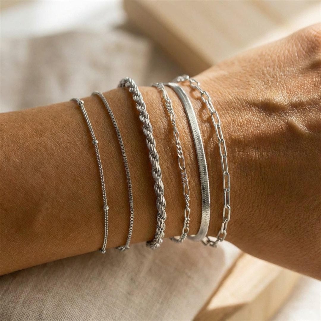 Boho Retro Cuban Bracelet Set