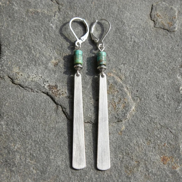 Vintage Turquoise Long Bobo Earrings
