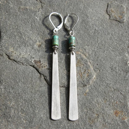 Vintage Turquoise Long Bobo Earrings
