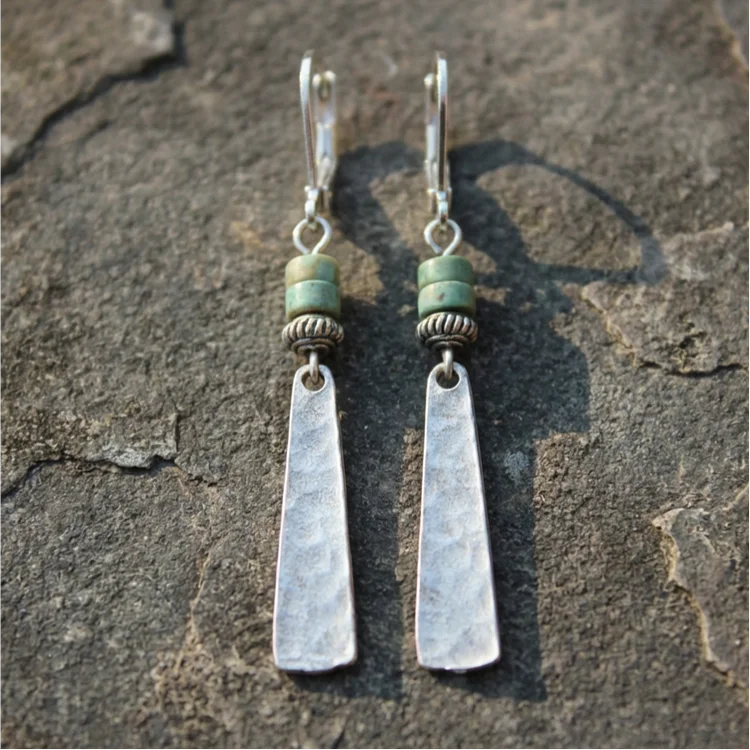 Vintage Turquoise Silver Bobo Earrings