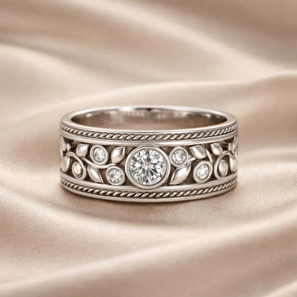 Exquisite White Gold Zirconia Ring