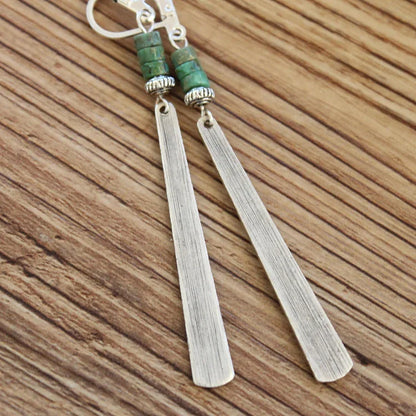 Vintage Turquoise Long Bobo Earrings