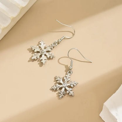 Elegant Snowflake Drop Dangle Earrings