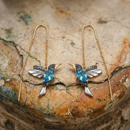 Mixed Zirconium Bird Earrings
