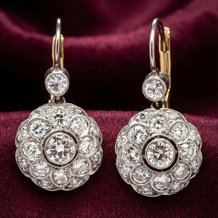 Vintage Rounded Mandala Crystal Earrings