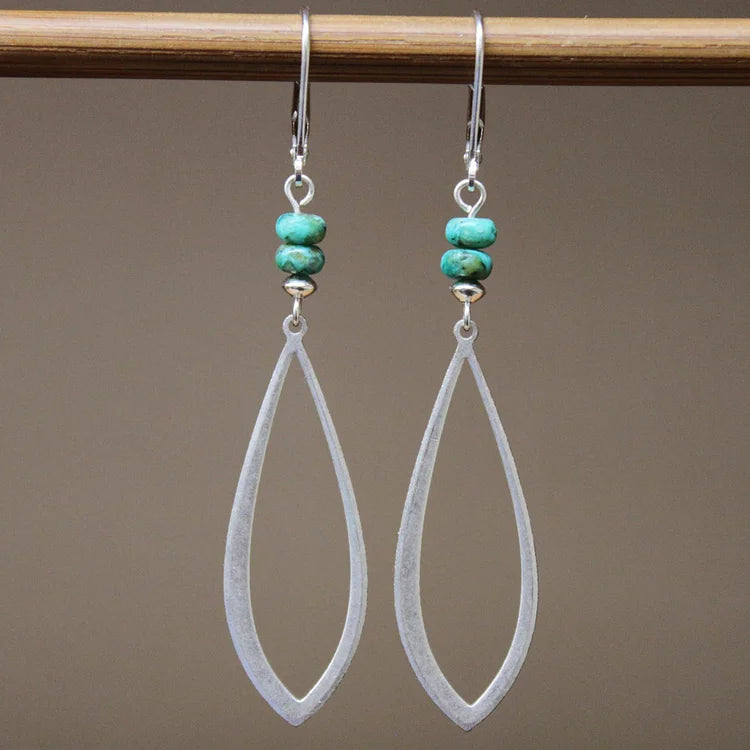 Vintage Openwork Drops Turquoise Earrings