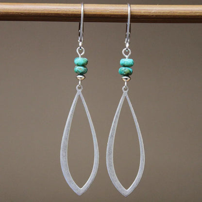 Vintage Openwork Drops Turquoise Earrings