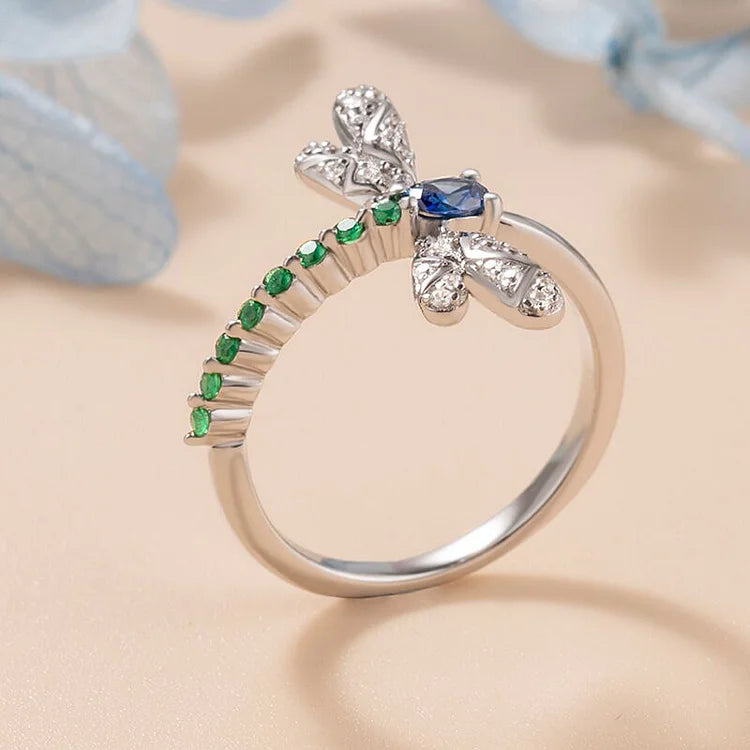 Dragonfly Zircon Colorful Ring