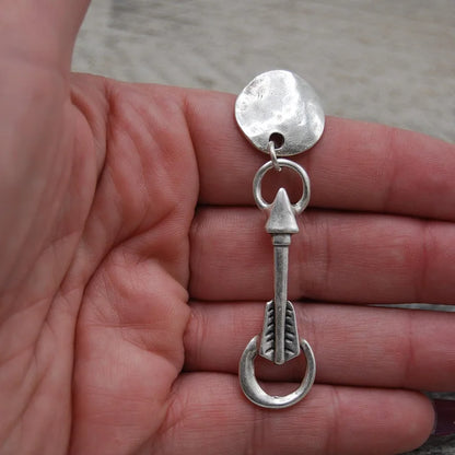Vintage Antique Silver Arrow Earrings