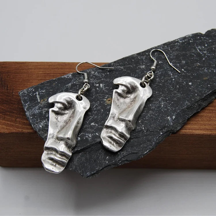 Vintage Silver Face Earrings