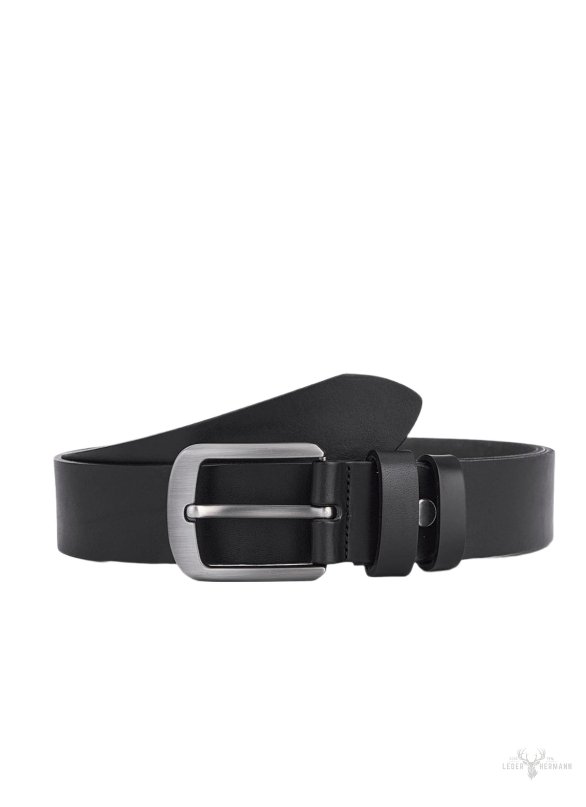 Set of 2 round leather belts – Black & Cognac - Robust and durable men's wedding belts