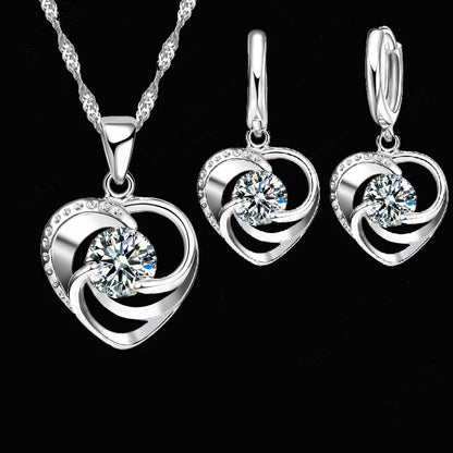 Timeless Heart Necklace and Earrings Set