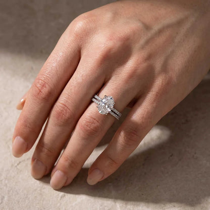 Oval Cut Wedding Ring Set