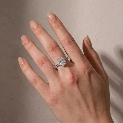 Oval Cut Wedding Ring Set
