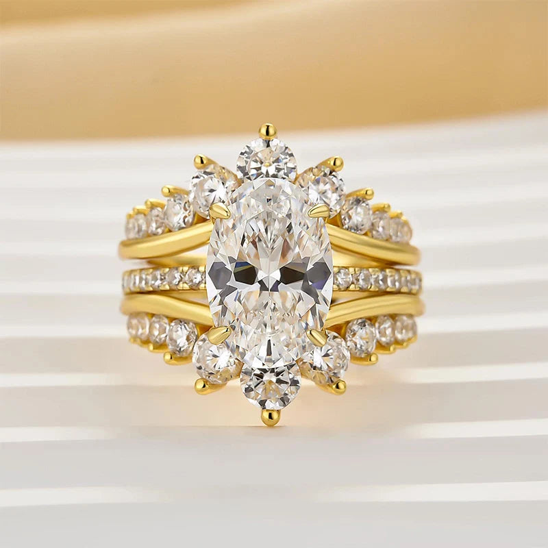 Classic Oval Cut Bridal Ring Set