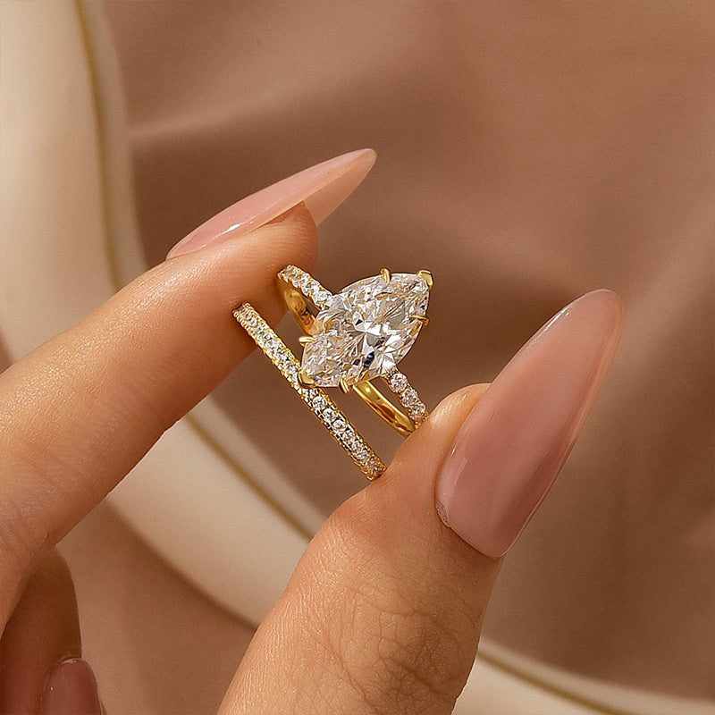 Marquise Cut Wedding Ring Set