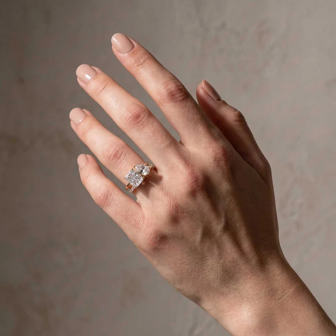 Radiant & Pear Cut Classic Wedding Ring Set