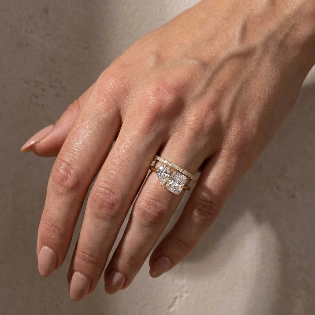 Radiant & Pear Cut Classic Wedding Ring Set