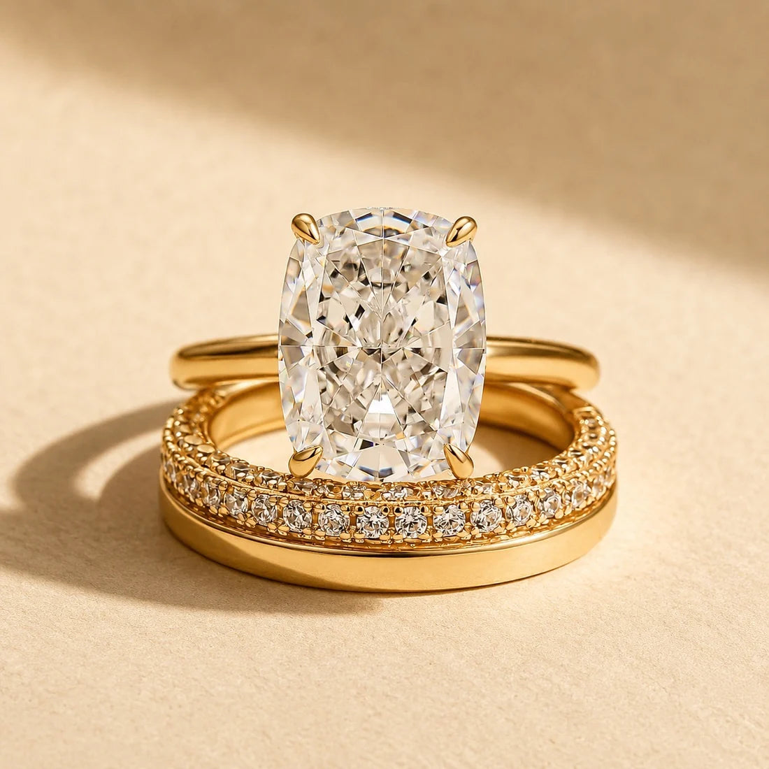 Cushion Cut Classic Wedding Ring Set