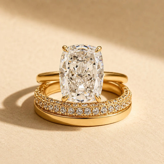 Cushion Cut Classic Wedding Ring Set