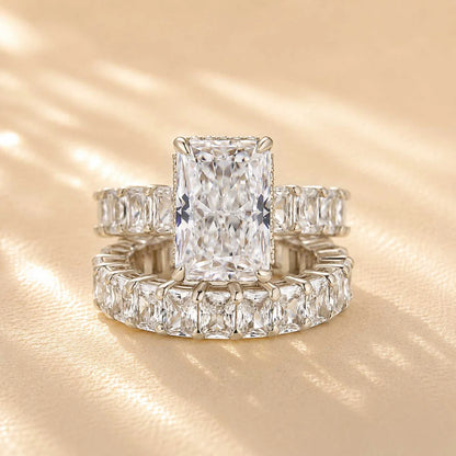 Radiant Cut Engagement Ring Set