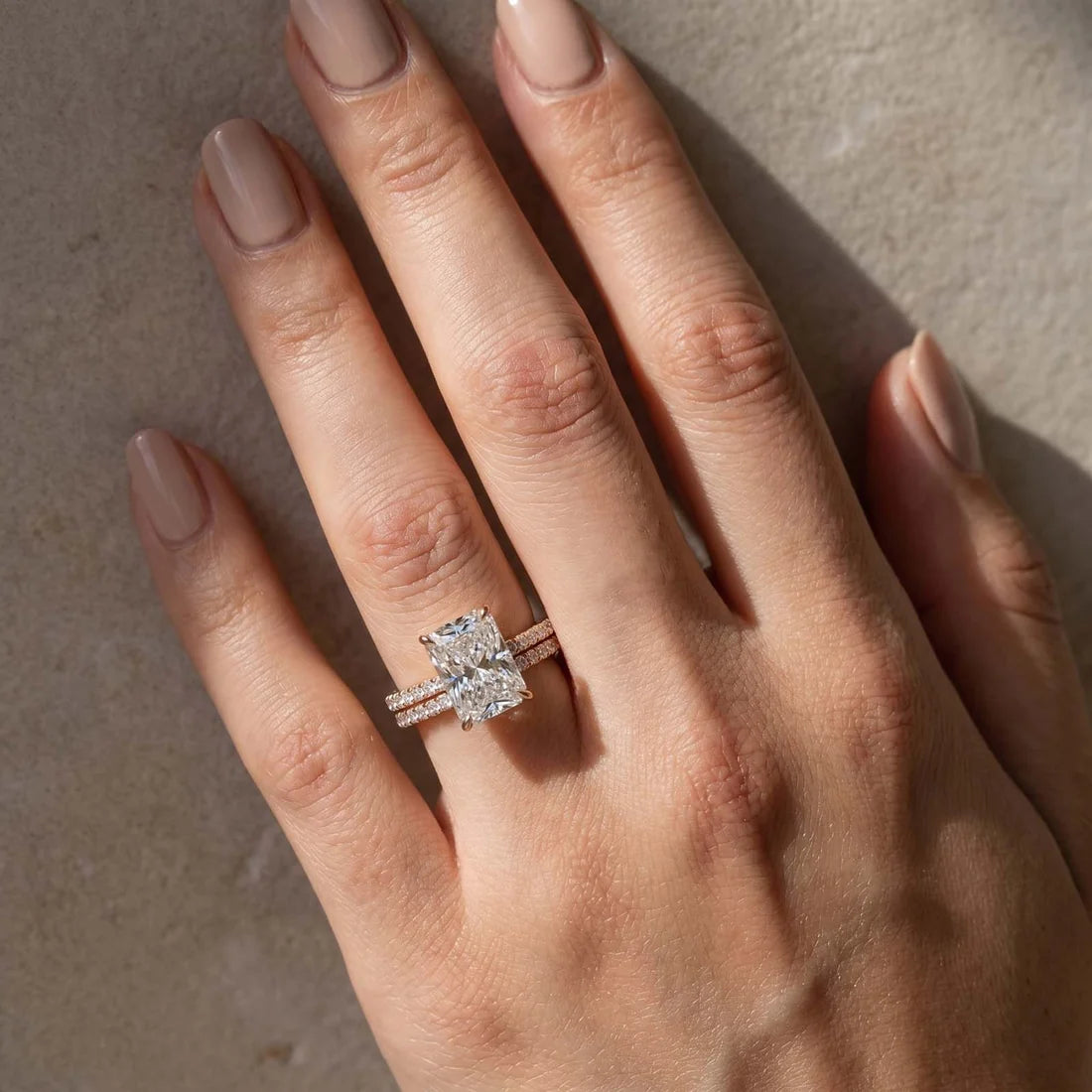 Radiant Cut Wedding Ring Set